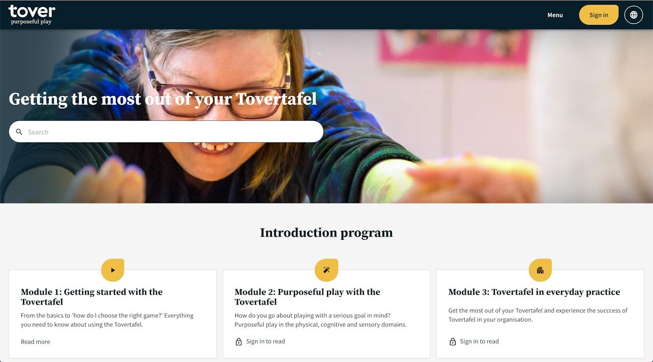 My Tover: Online environment for Tovertafel users | Tover
