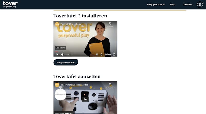 Instructievideo My Tover